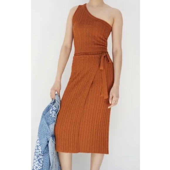 Anthropologie Current Air Ribbed Knit Skirt Set New Size XS ANTHRO Boho Midi NWT - Picture 4 of 6